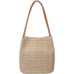 Straw Beach Bag Buckets Totes Handbag Shoulder Tote Bag Straw Purse